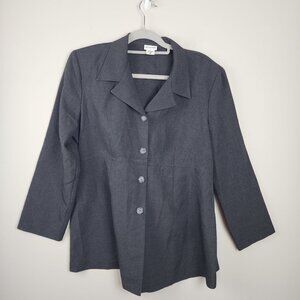 Motherhood Maternity lightweight jacket blazer  buttons   sz L gray Office